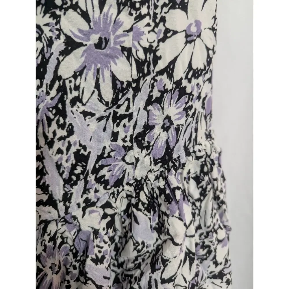 Fire Los Angeles Purple Floral Dress Medium A1 Coquette Whimsigoth Grunge Girly